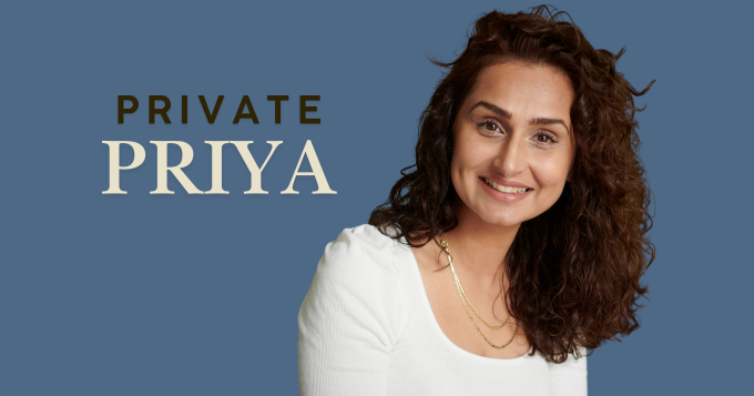 A curly-haired woman with the label 