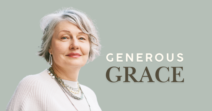 A dignified mature lady with the label 